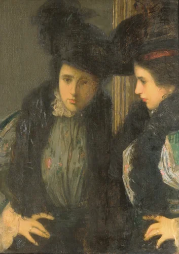 The Green Bodice by Julian Alden Weir, artwork, 1897-1898