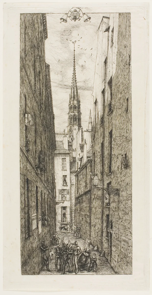 Rue des Chantres, Paris by Charles Meryon, print, 1862