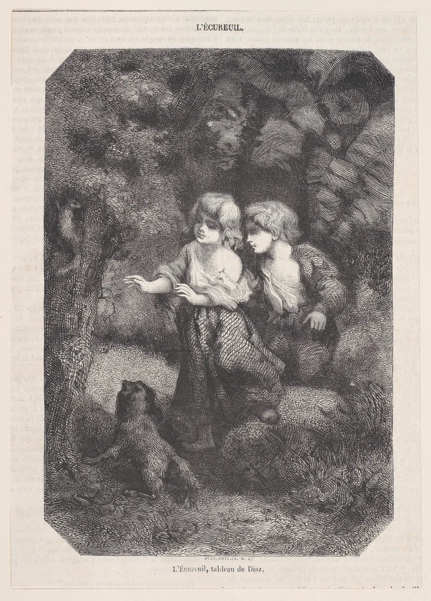 L'Écureuil by Leloir, print, 1830-1900