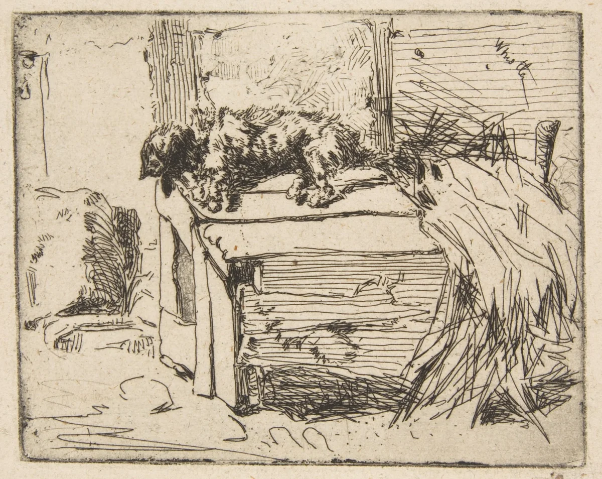The Dog on the Kennel by James McNeill Whistler, print, 1858