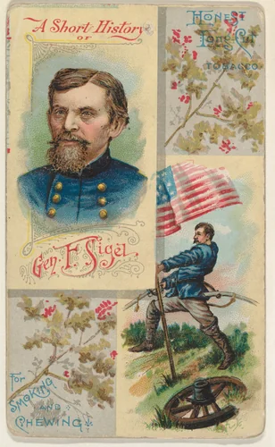 A Short History of General F. Sigel, from the Histories of Generals series (N114) issued by W. Duke, Sons & Co. to promote Honest Long Cut Smoking and Chewing Tobacco by W. Duke, Sons & Co., print, 1888