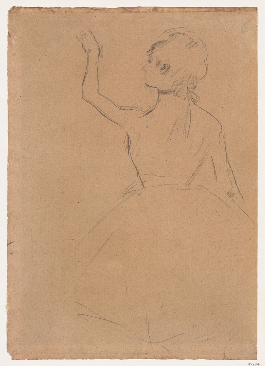 Study of a Ballet Dancer seen from the Back by Edgar Degas, drawing, 1875