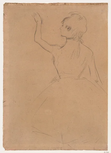 Study of a Ballet Dancer seen from the Back by Edgar Degas, drawing, 1875