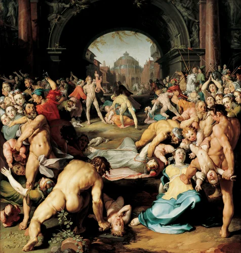 The Massacre of the Innocents by Cornelis Cornelisz. van Haarlem, painting, 1591