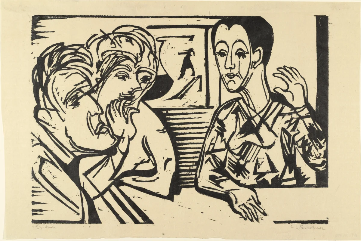 Conversation (Unterhaltung) by Ernst Ludwig Kirchner, print, 1929