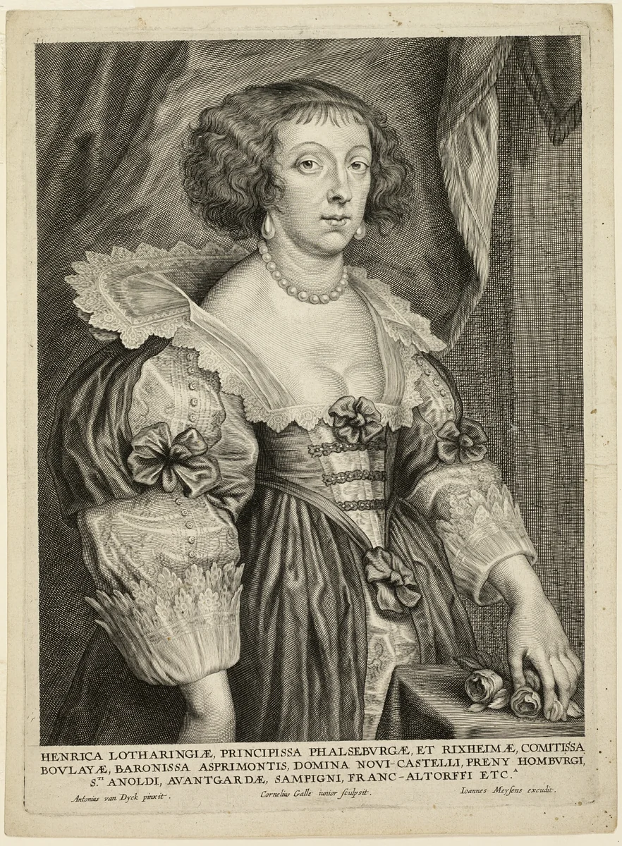 Henriette de Lorraine by Cornelis Galle II, print, 1635-1678