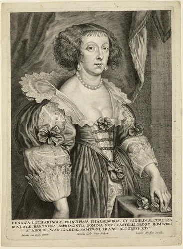 Henriette de Lorraine by Cornelis Galle II, print, 1635-1678