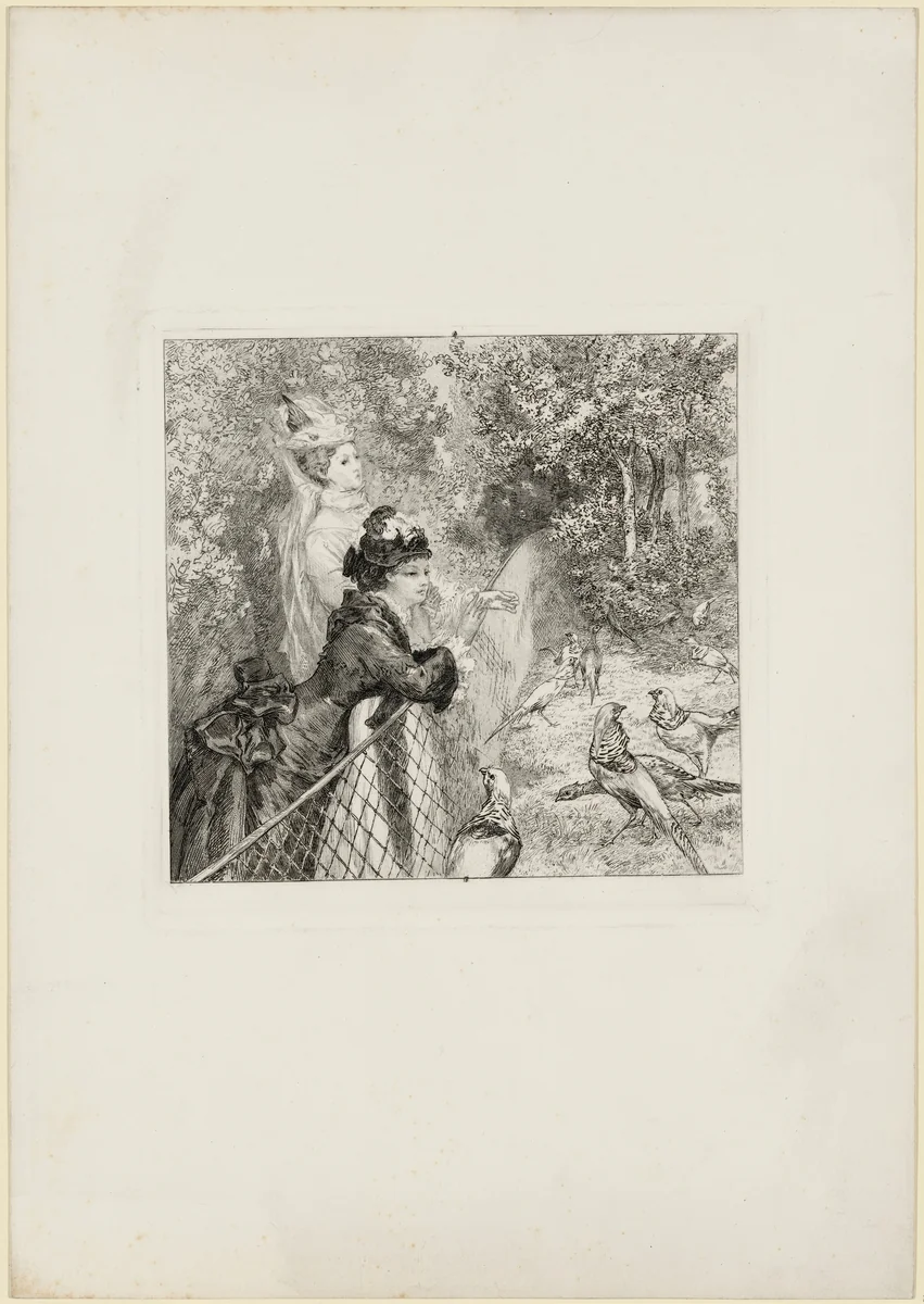 Au Jardin d'Acclimatation (In the Zoological Garden) by Félix Bracquemond, print, 1870-1879