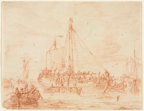 Preparation of the Herring Bark by Sieuwert van der Meulen, drawing, 1698-1730