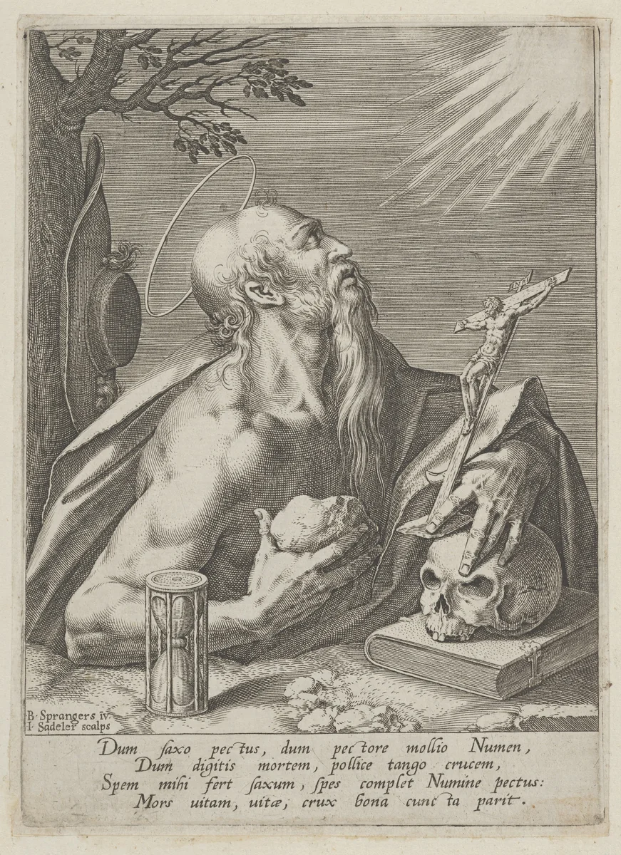 Saint Jerome by Johann Sadeler I, print, 1568-1600