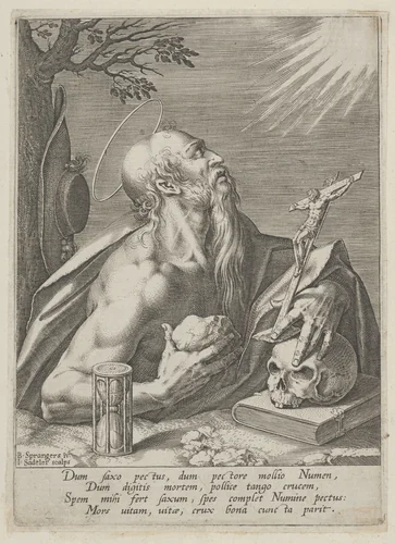 Saint Jerome by Johann Sadeler I, print, 1568-1600