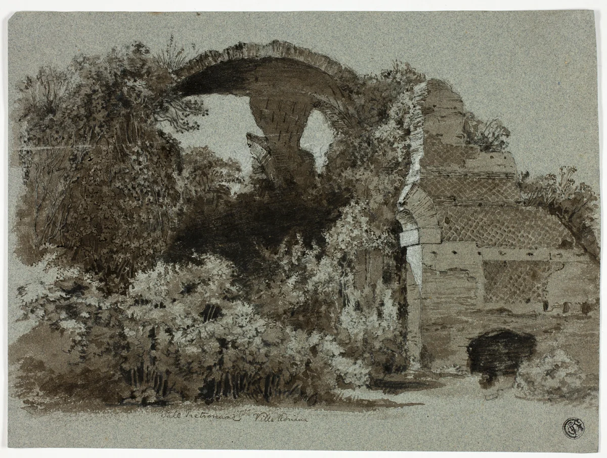 Sale Pretroriane, Villa Adriana by George Hayter, drawing, 1812-1871
