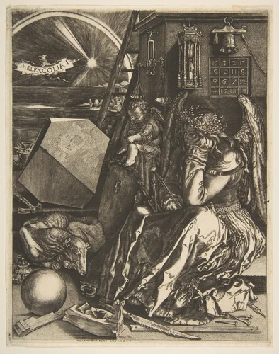 Melencolia I (copy) by Jan Wierix, print, 1602