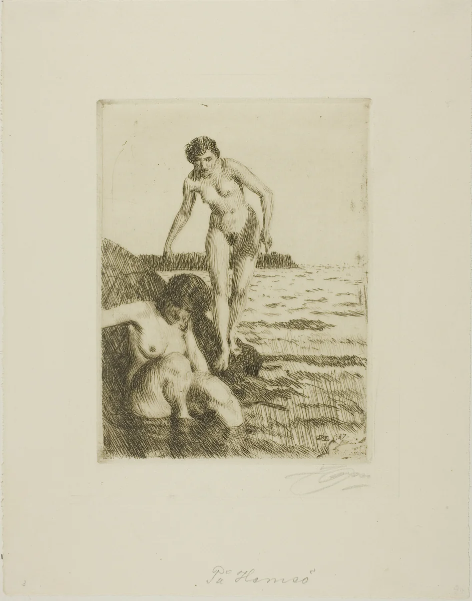 On Hemsö Island by Anders Zorn, print, 1917