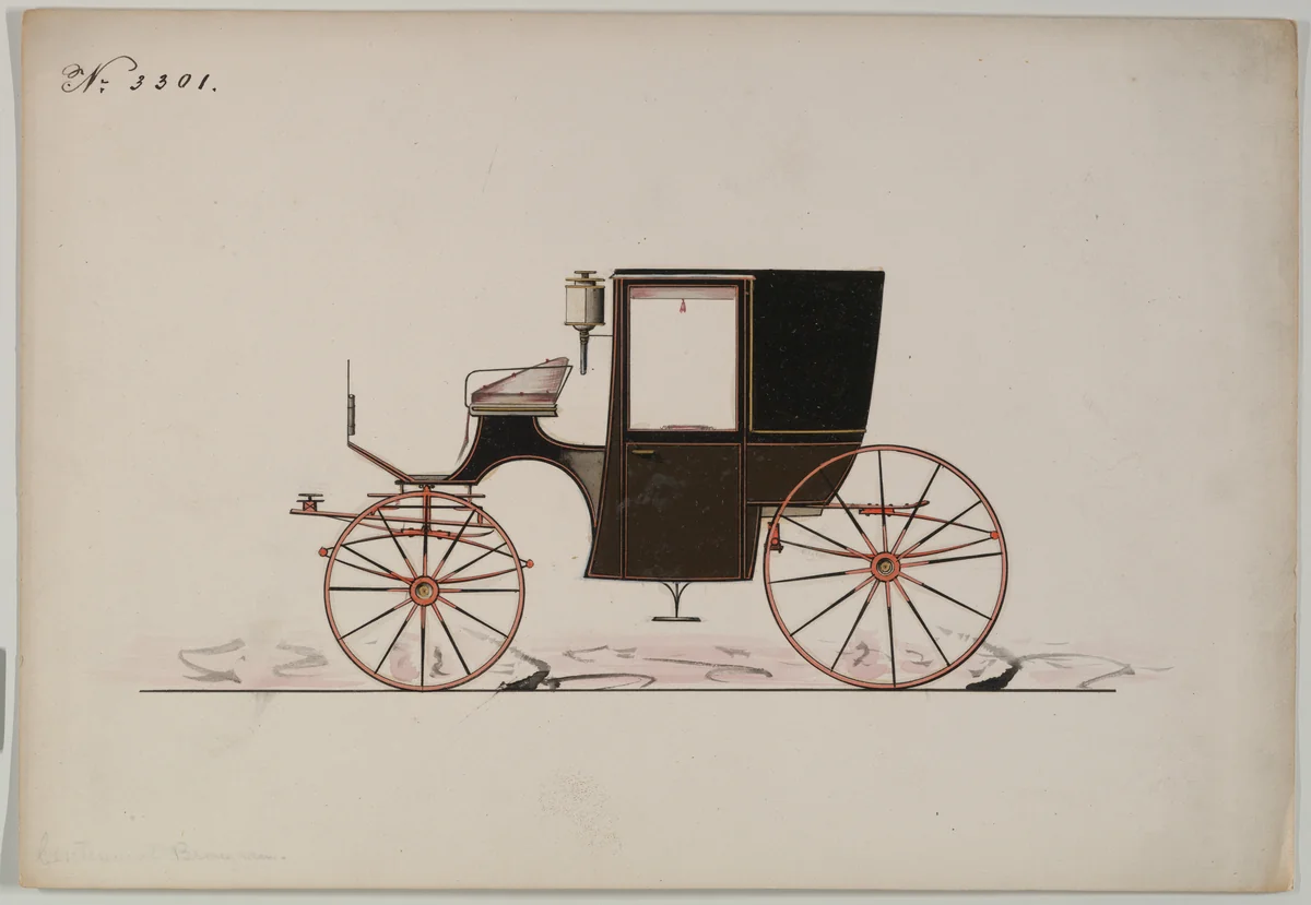 Brougham #3301 by Brewster & Co., drawing, 1877