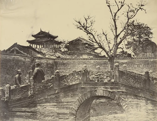 Bridge in Confucious Temple, Canton by Felice Beato, photograph, 1860