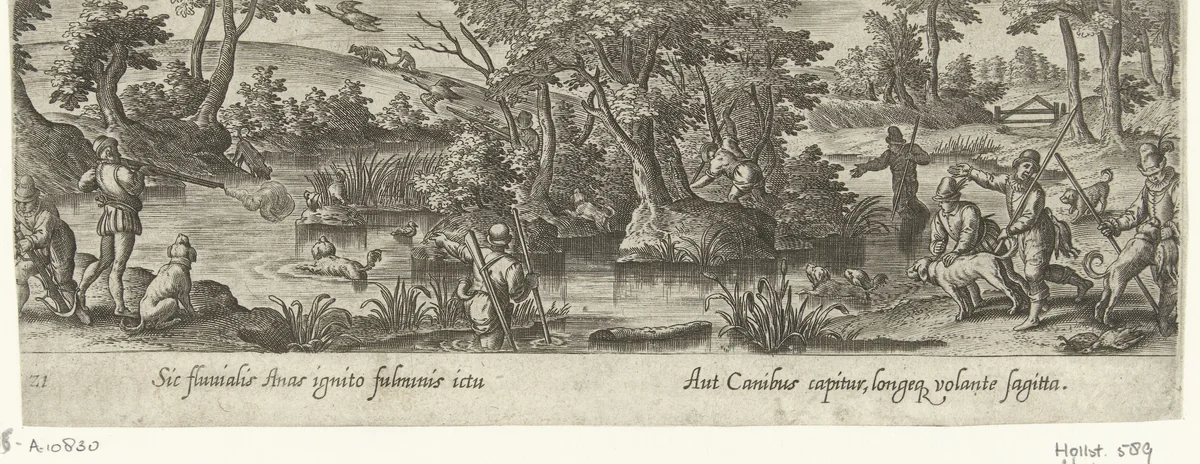 Eendenjacht by Unknown, print, 1582-1633
