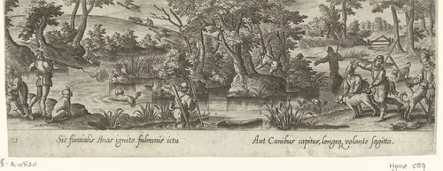 Eendenjacht by Unknown, print, 1582-1633