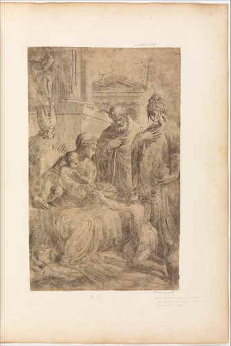Holy Family with Saints by Andrea Schiavone, print, 1545-1559