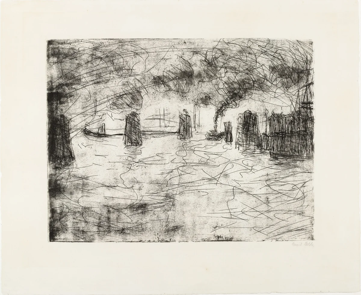 Hamburg, Mild Atmosphere (Hamburg, milde Stimmung) by Emil Nolde, print, 1910