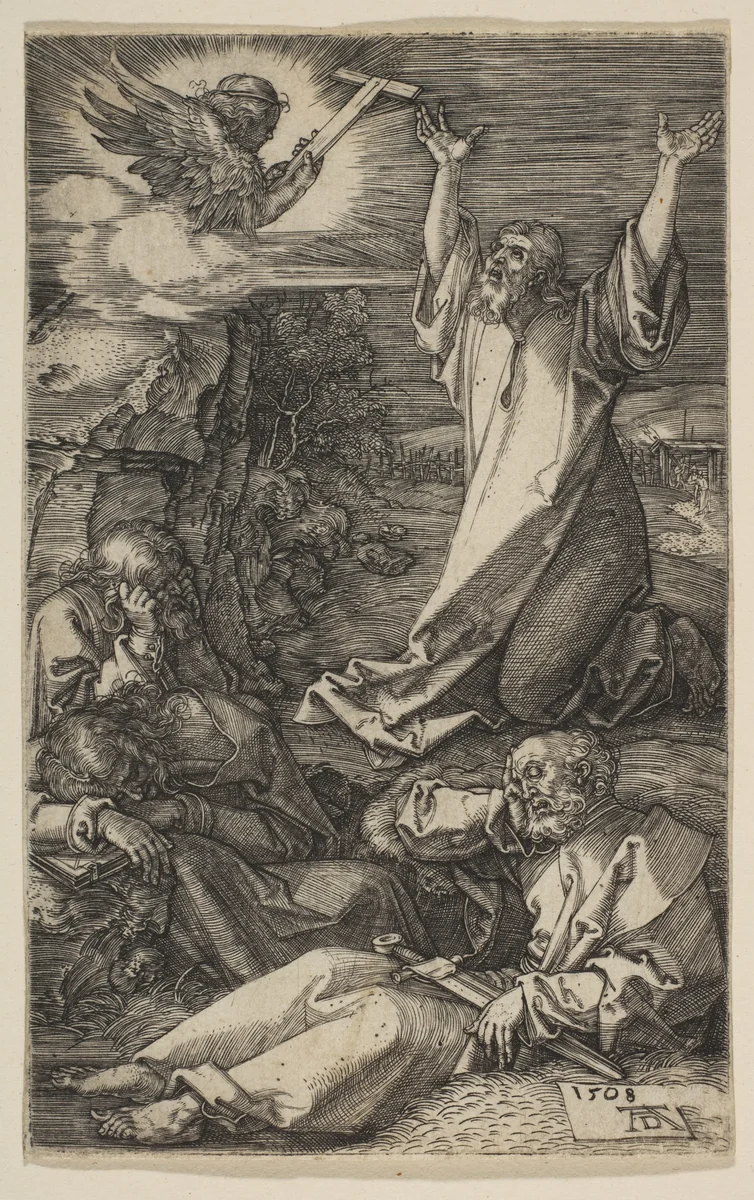 Christ on the Mount of Olives, from "The Passion" by Albrecht Dürer, print, 1508