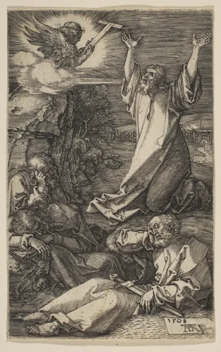 Christ on the Mount of Olives, from "The Passion" by Albrecht Dürer, print, 1508