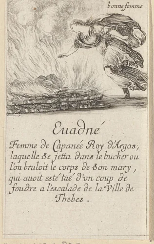 Euadne by Stefano della Bella, print, 1620-1664