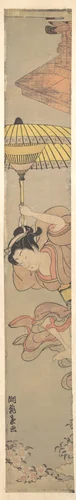 An Umbrella Jump by Isoda Koryūsai, print, 1759-1779