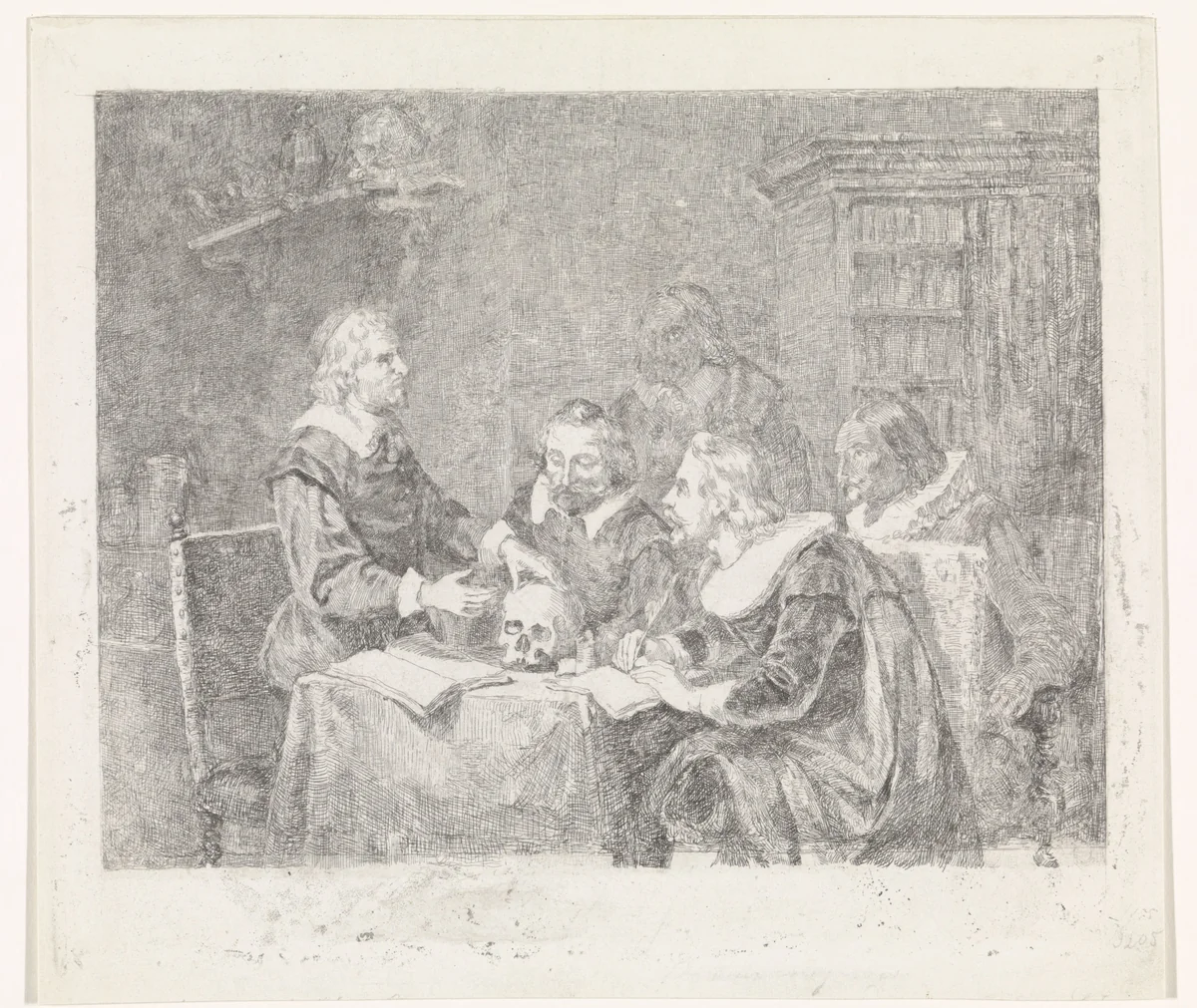 Anatomische les by David van der Kellen, print, 1837-1882