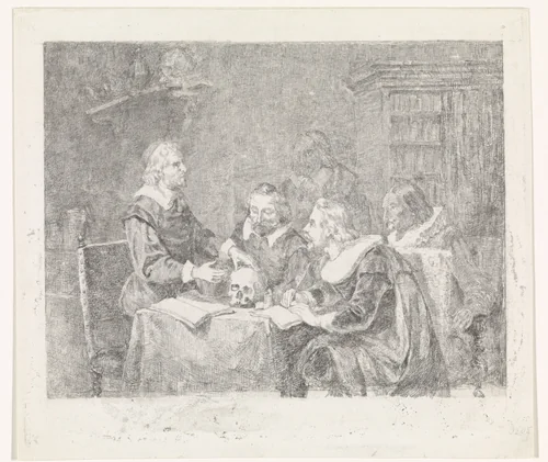 Anatomische les by David van der Kellen, print, 1837-1882