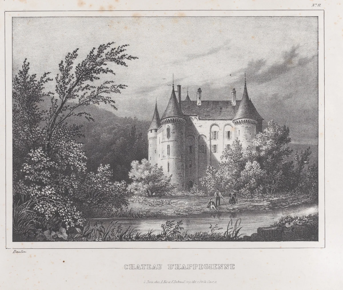 Château d'Happegienne by anonymous, print, 1830-1860