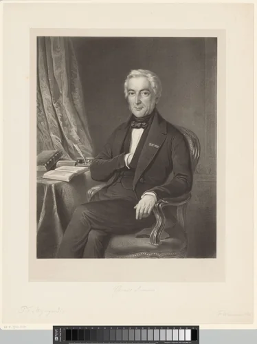 Portret van Gerrit Simons by Franciscus Bernardus Waanders, print, 1826-1880