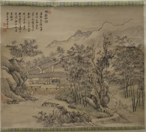 Immortals' Studio by Stream and Bamboo by Unidentified Artist, painting, 1700-1799