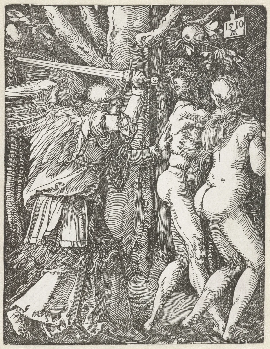 Adam en Eva verdreven uit het paradijs by Unknown, print, 1510