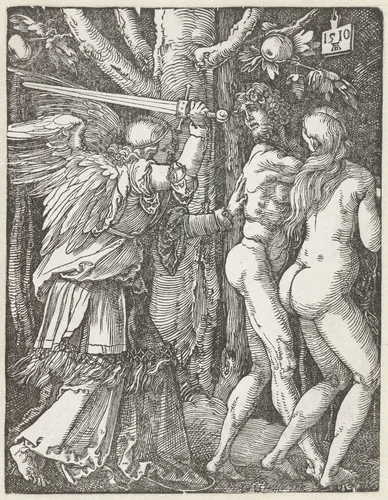 Adam en Eva verdreven uit het paradijs by Unknown, print, 1510