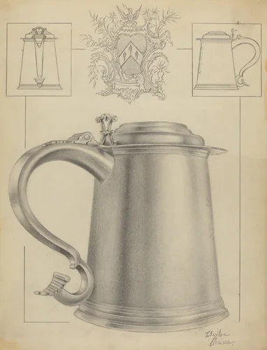 Silver Tankard by Clayton Braun, index of american design, 1936