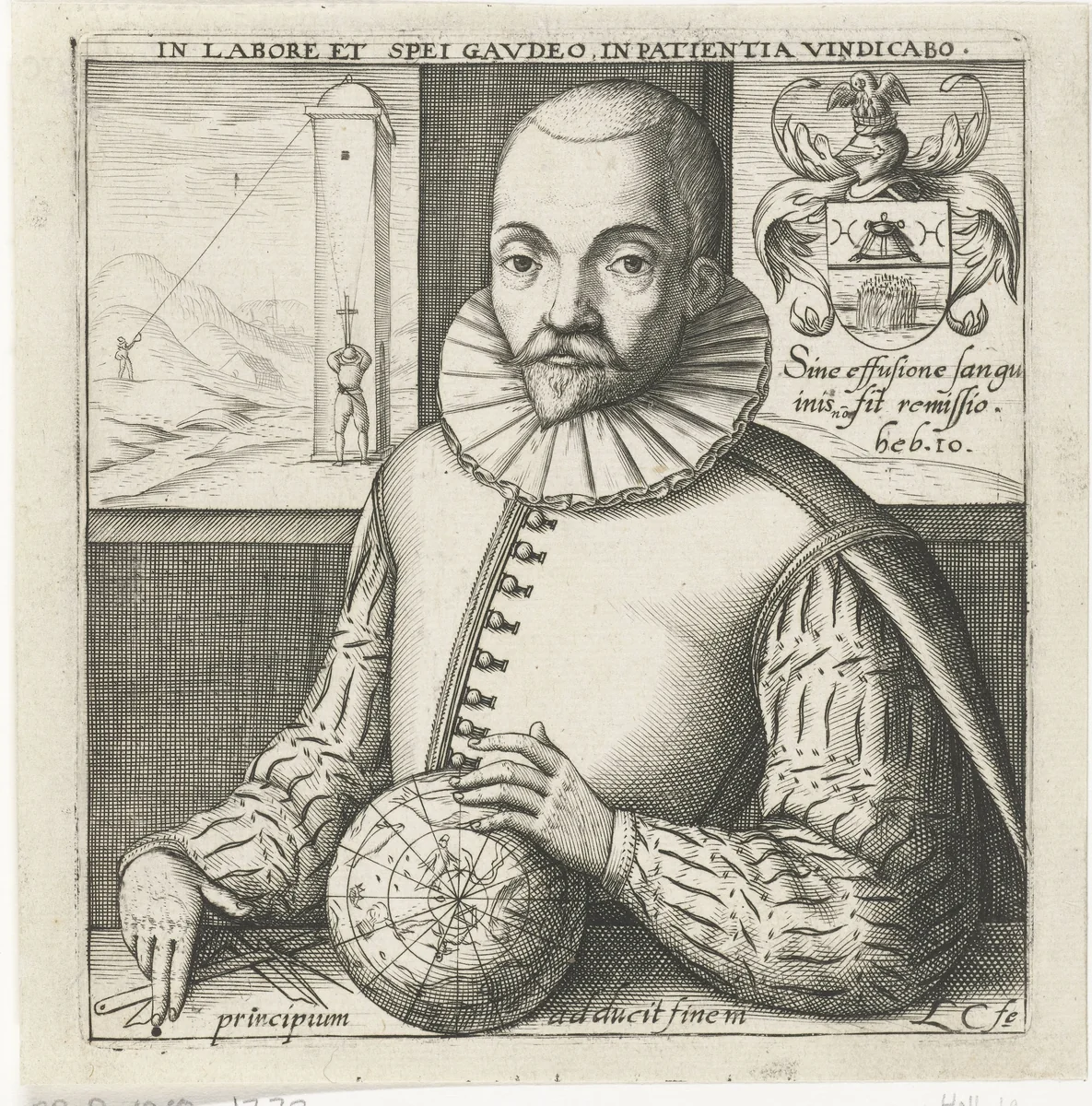 Portret van de sterrenkundige Martin Wenzel by Unknown, print, 1593-1612