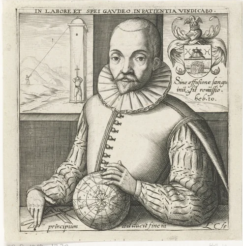 Portret van de sterrenkundige Martin Wenzel by Unknown, print, 1593-1612