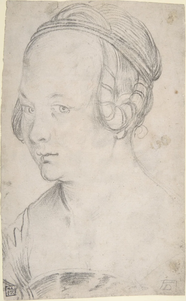 Bust of a Young Woman by Hans Baldung, drawing, 1500-1545