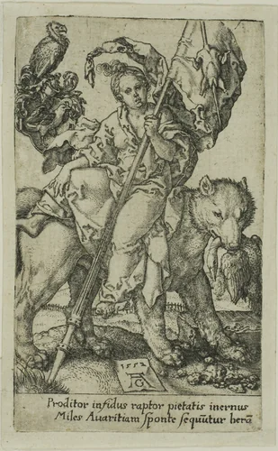 Avarice, from the Vices by Heinrich Aldegrever, print, 1552