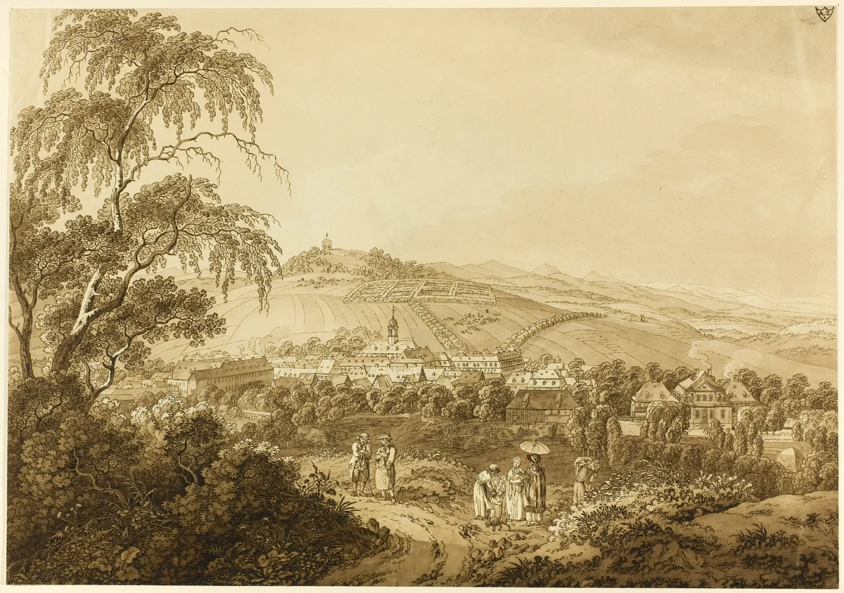 Herrenhut in Saxony by Adrian Zingg, print, 1754-1816