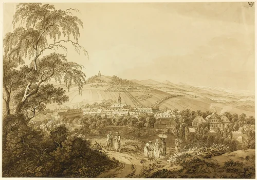 Herrenhut in Saxony by Adrian Zingg, print, 1754-1816