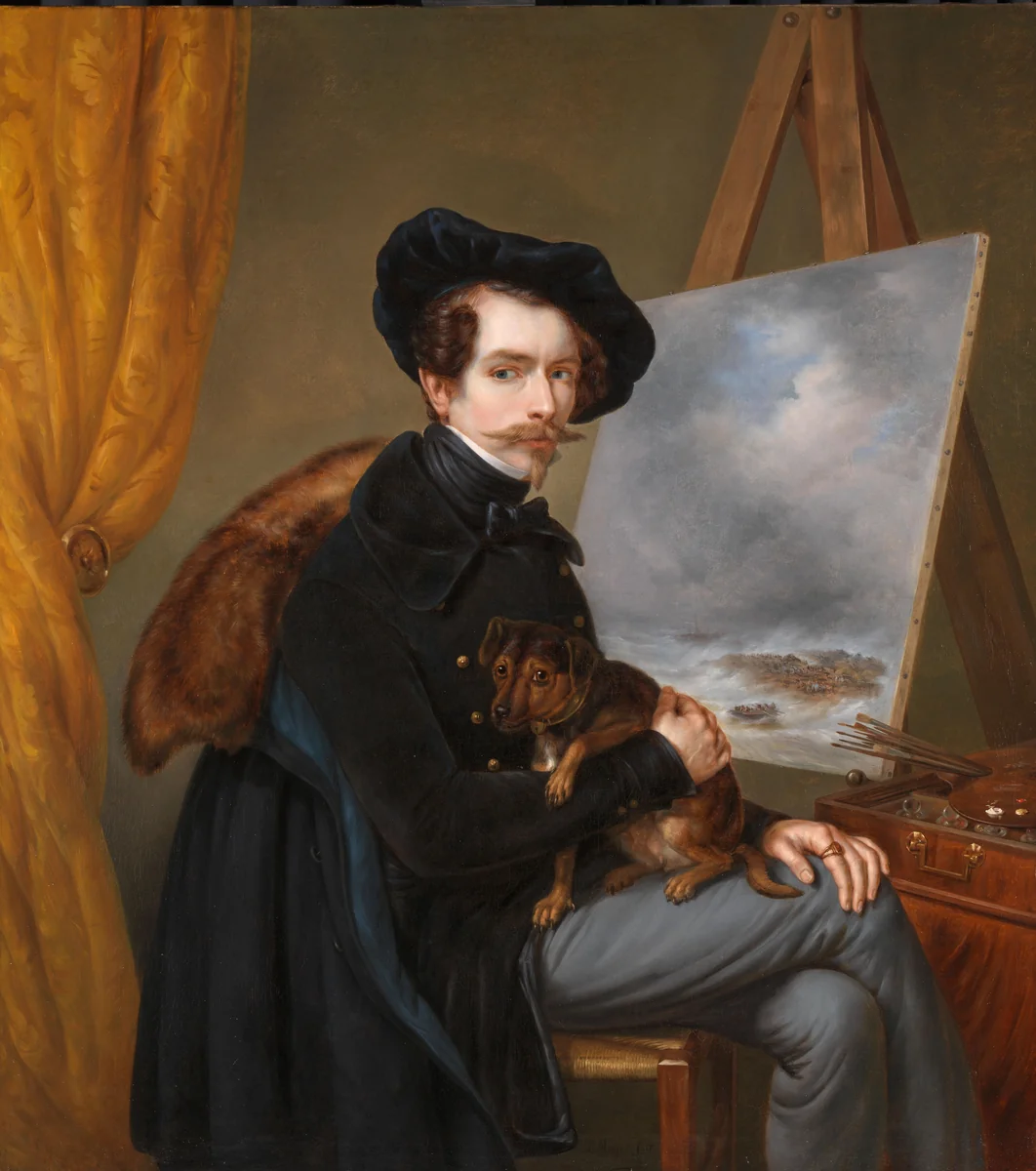Self-Portrait by Louis Meijer, painting, 1838