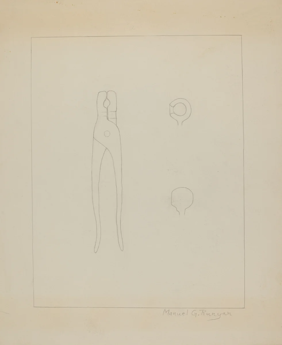 Bullet Mold by Manuel G. Runyan, index of american design, 1938