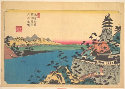 The Castle of Unuma by Keisai Eisen (渓斎英泉), print, 1800-1899