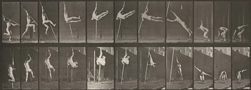 Plate Number 164. Jumping and pole-vaulting by Eadweard Muybridge, photograph, 1887