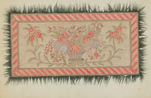 Embroidered Rug by Dorothy Lacey, index of american design, 1937