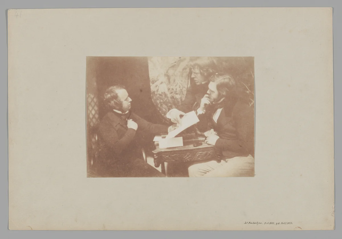 James Ballantine, David Octavius Hill and Dr. George Bell by Hill and Adamson, photograph, 1843-1847