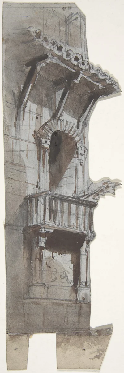 Design for a Stage Set at the Opéra, Paris by Eugène Cicéri, drawing, 1830-1890