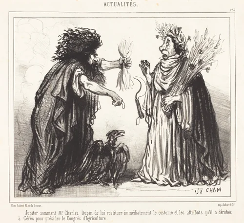 Jupiter sommant Mr. Charles Dupin by Amédée Charles Henri Cham; Aubert, print, 1819-1879